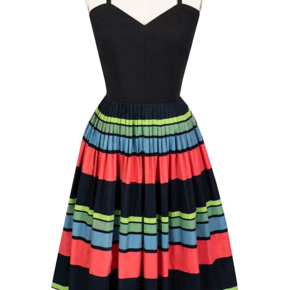 Trashy Diva Black and Pink Pleated Midi Sundress